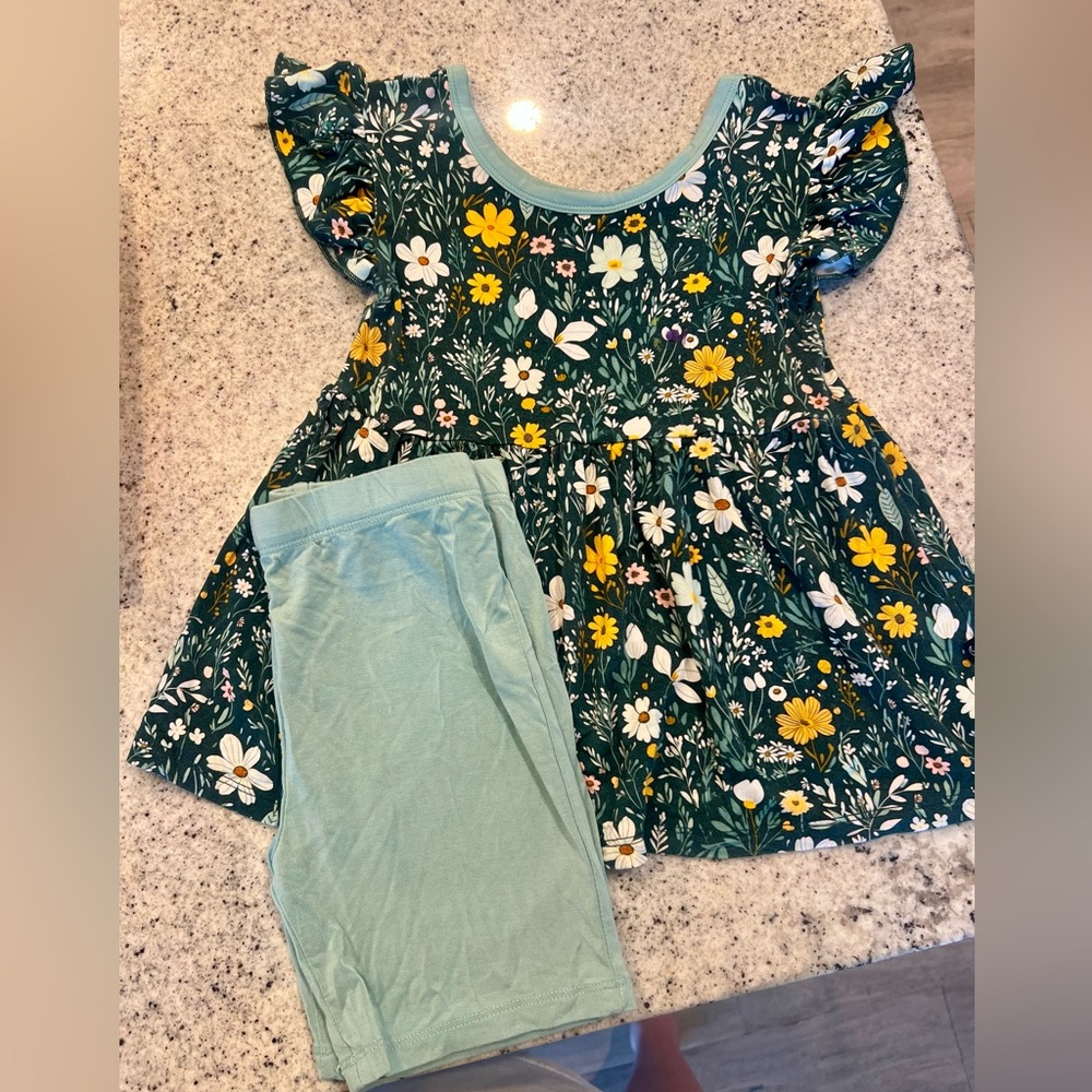 The Sleepy Sloth outfit matching set bamboo girls size 5-6